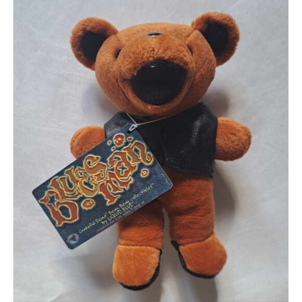 Bluesman Bear Grateful Dead Bean Beanie Limited Edition Plush Doll Collectible